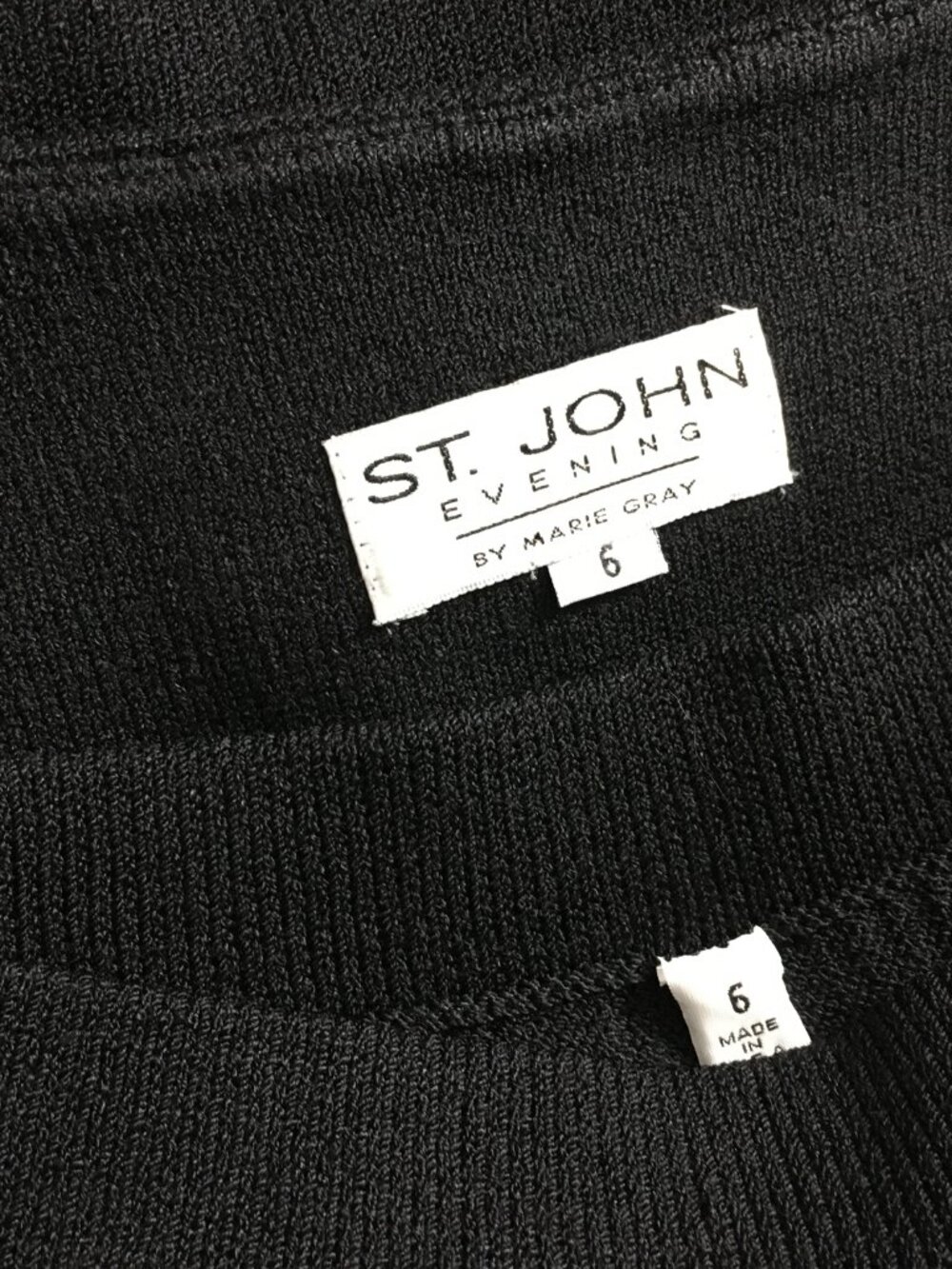 BEAUTIFUL St John evening knit black gold rhinestones embellished skirt suit 6 - Picture 10 of 10